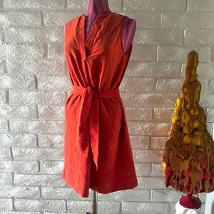 Mango Orange Sleeveless Dress Size Large